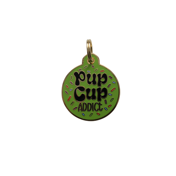 Pup Cup Addict Dog Tag